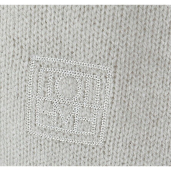 Toteme Sweater‎ Large Oversized Boxy Ivory Cashmere Blend Monogram Quiet Luxury - Picture 6 of 11